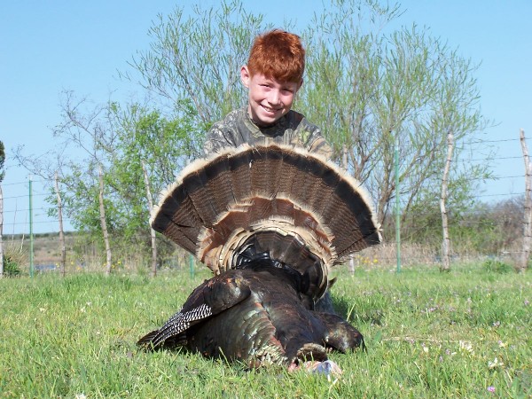 Colby with his first turkey taken 2005, Turkey Hunting, Youth Turkey Hunt, Youth Hunts