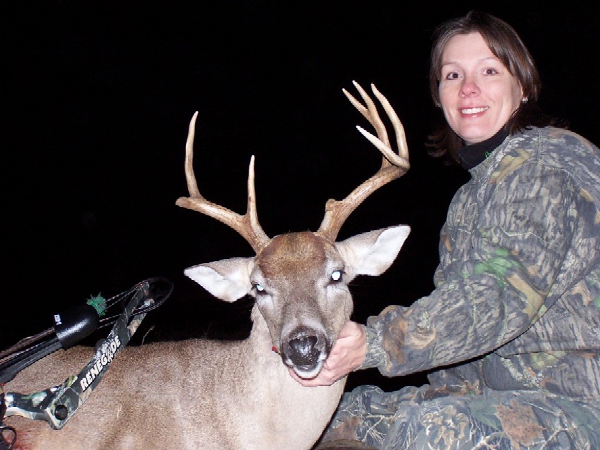 Tammy's First Buck ever taken with a bow, Women Who Hunt, Lady Hunters